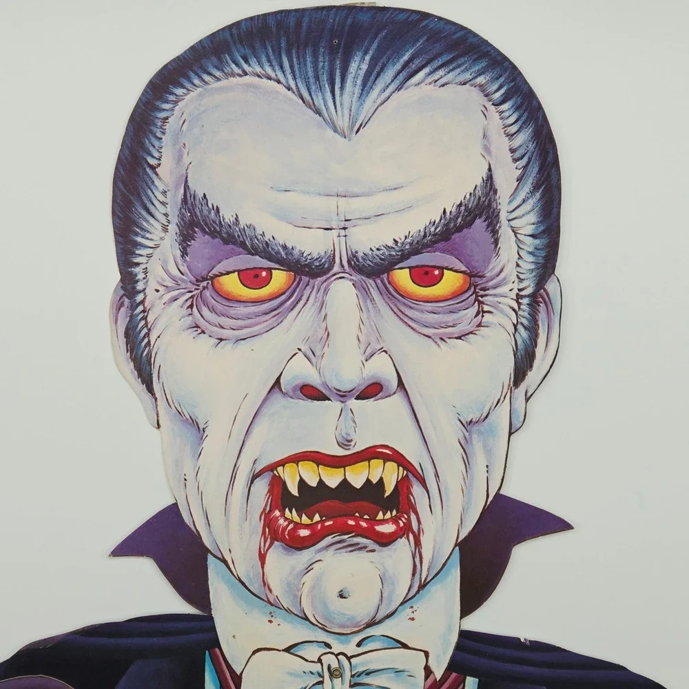 Vampire Dracula Halloween Jointed Double Sided Die-Cut Realistic Decor Vintage